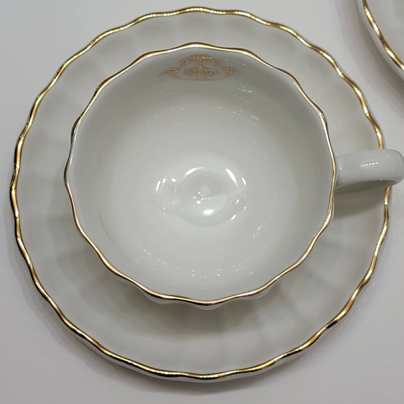 Pukka Home White with Gold Trim Royal Style Cup And Saucer. Set of 2 - Picture 2 of 6